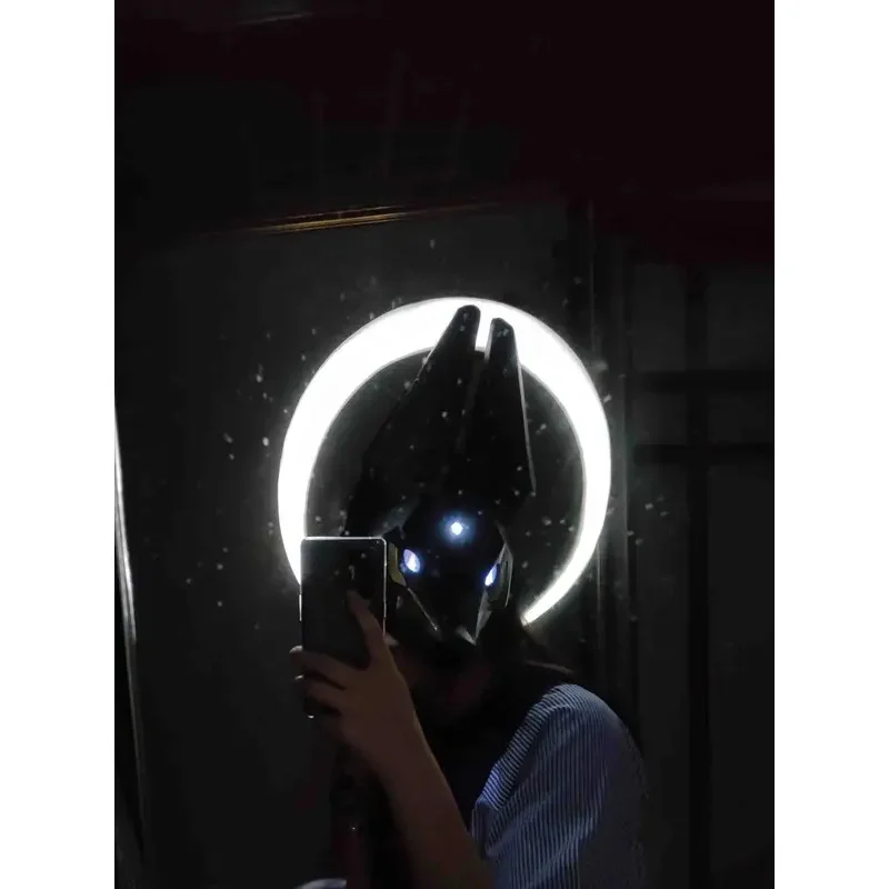 Aksesori Kostum COS Karnaval Halloween Topeng Anubis Helm Lampu LED Descendants of Light Cosplay Game Sky Children of Light