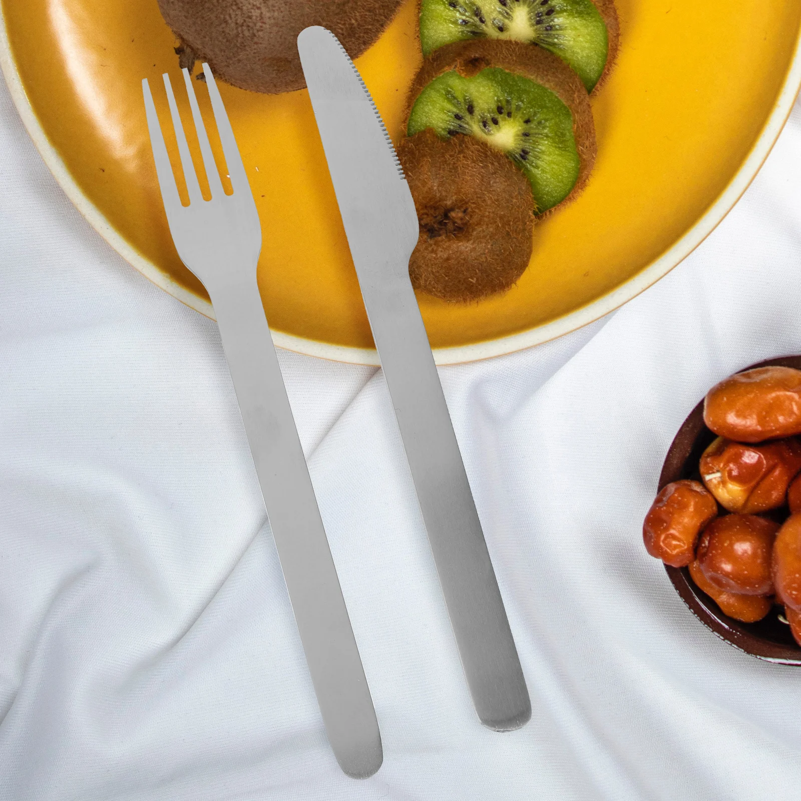 

Air Tableware Set Stainless Steel Utensils Travel Cutlery 6 Piece Serving Servingware for Food Party