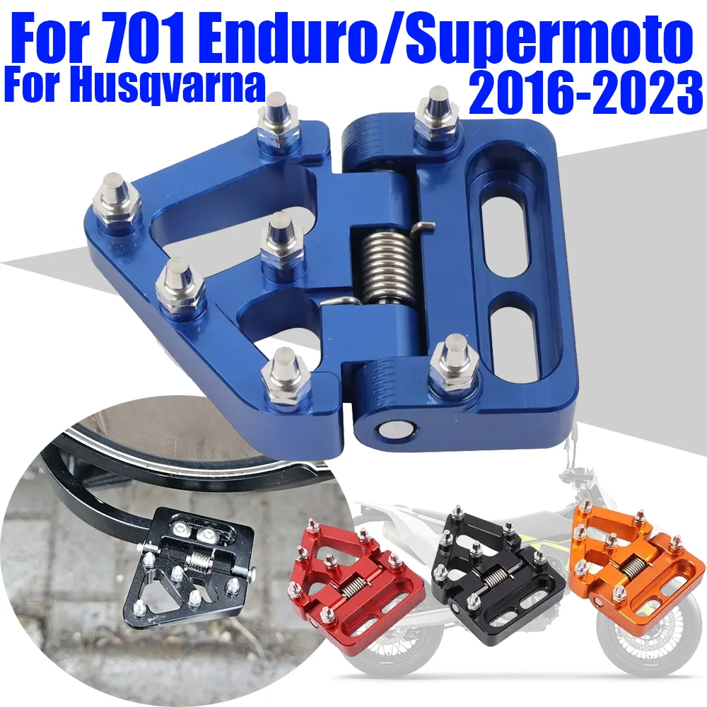 For Husqvarna 701 ENDURO 701 Supermoto Super MOTO 2016 - 2023 Motorcycle Accessories Folding Rear Brake Pedal Step Tip Plate