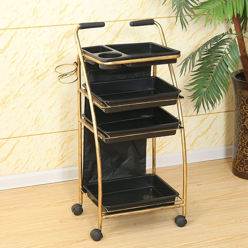 Trolley Storage Auxiliary Cart for Spa Professional Hairdressing Trolley Beauty Salon Furniture Cosmetics Tool with Wheels