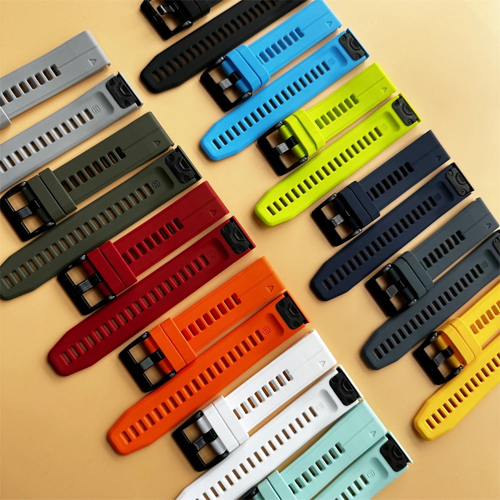 22mm 26mm Silicone Band For Garmin Fenix 8 7 7X Pro 6 6X Watch Strap Quatix 8 7X 3/Tactix8/Instinct 3/970 965 QuickFit Bracelets