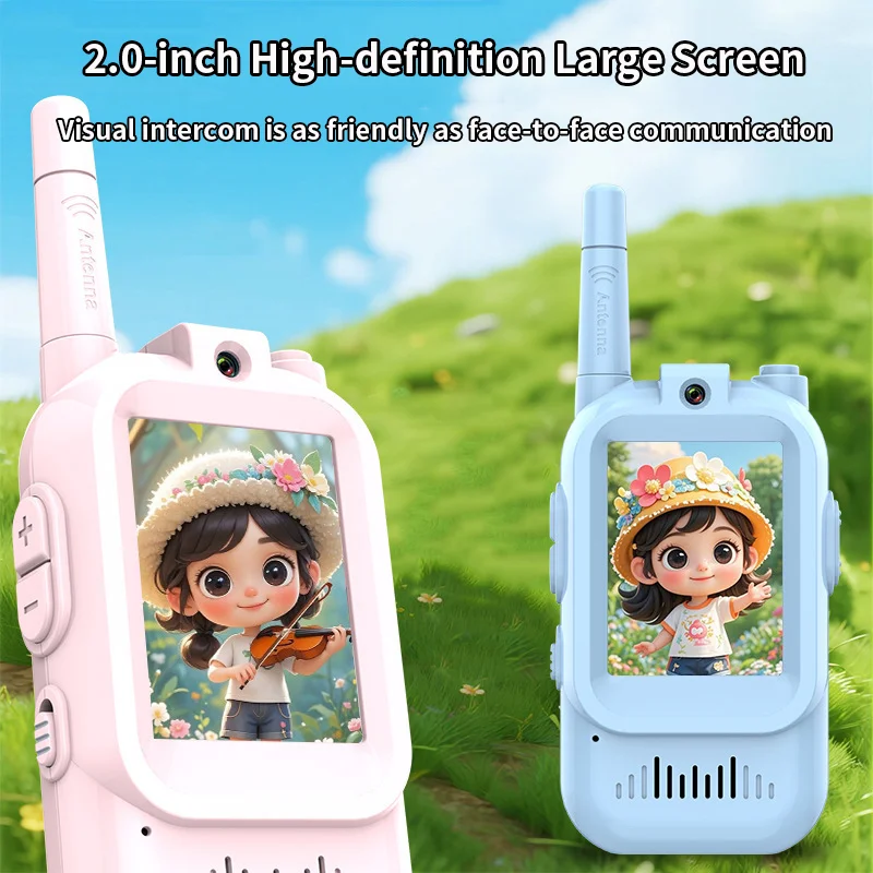 Children's Video Intercom 2-inch High-definition Screen Rechargeable Voice Fonts One-Click Call Cartoon Intercom Gift For Kids