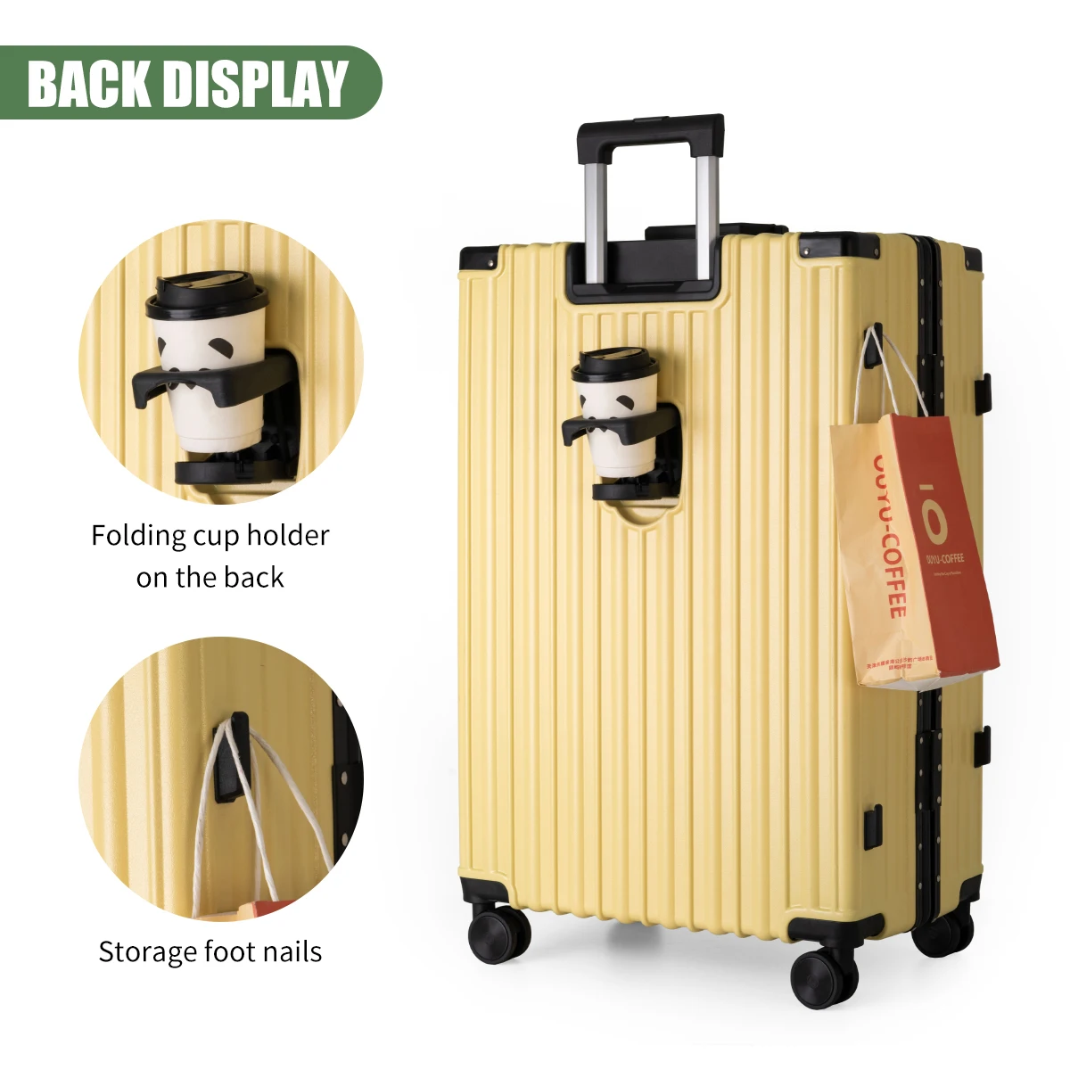 حقيبة الأمتعة للنساء 24 بوصة حقيبة للرجال 26 بوصة الألومنيوم الإطار حقيبة تروللي بعجلات 20 بوصة الصعود للنساء حقيبة جلدية الكمبيوتر عجلة صامتة للطلاب الذهاب إلى المدرسة #2