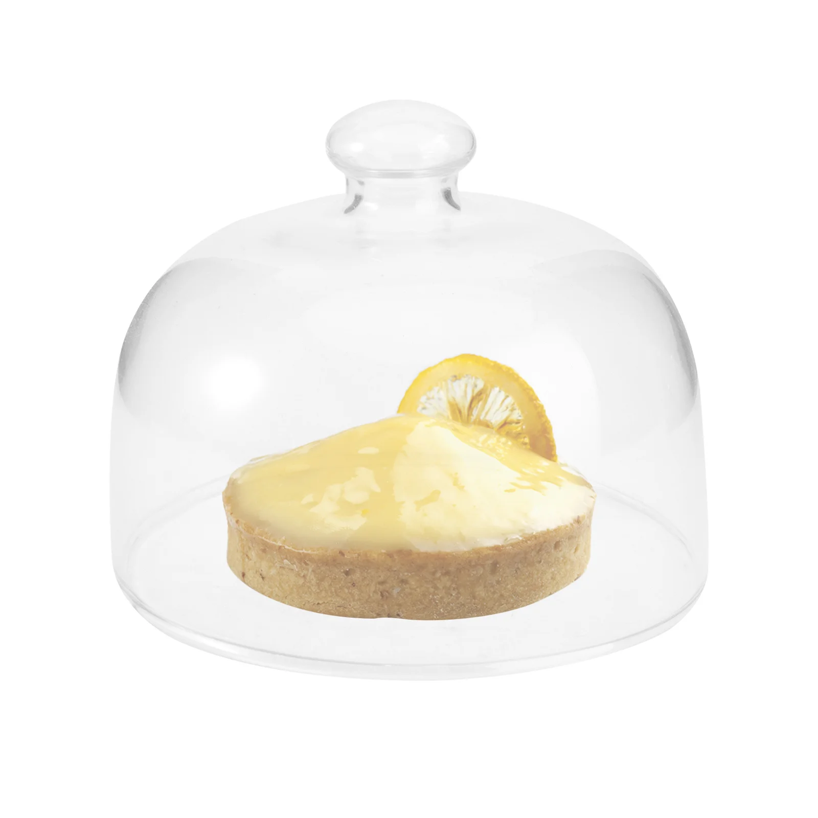 

Glass Food Cover for Cake Storage Transparent Cupcake Dome Dustproof Protector with Stand 11cm Height 13cm Wide