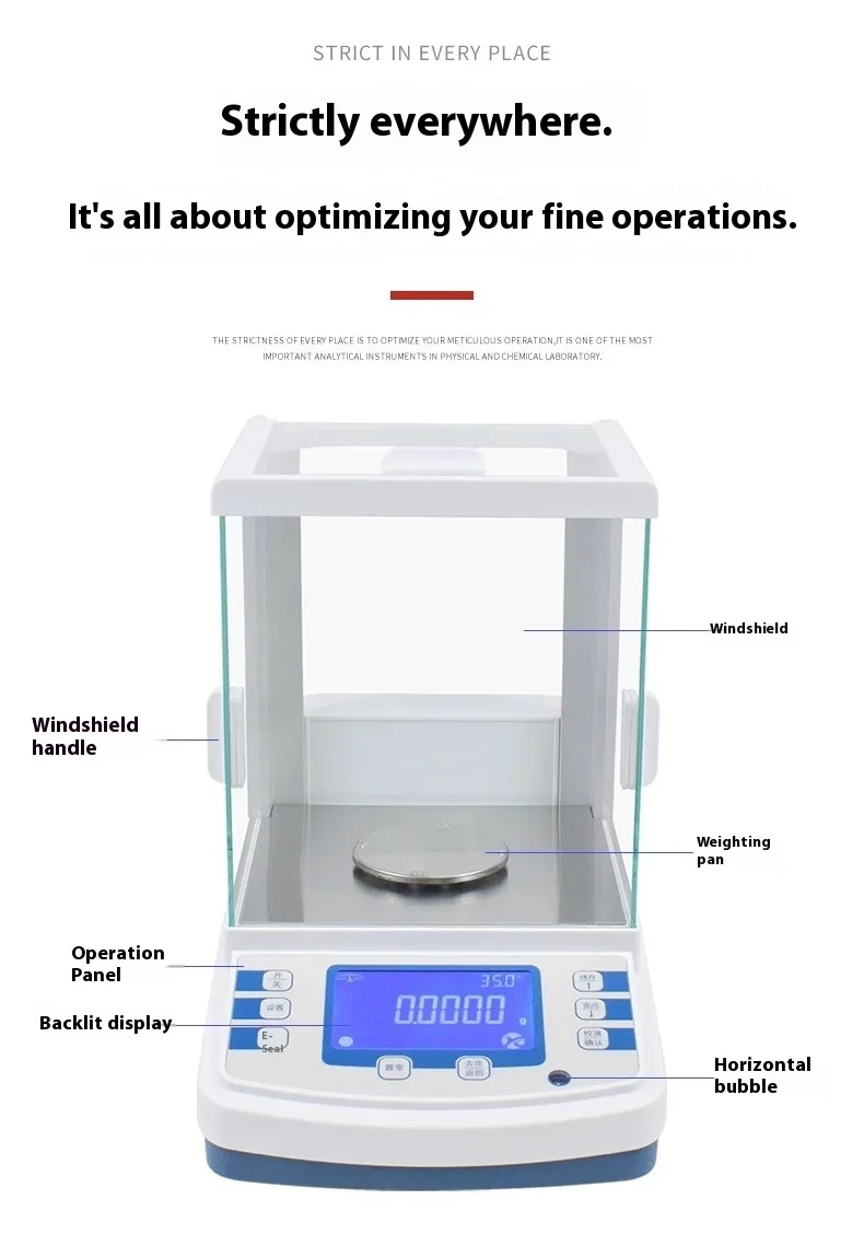 Digital Microbalance Precision Electronic Balance Scale 100g to 1000g Range 0.0001g 0.01mg Laboratory Scales Analytical Balance