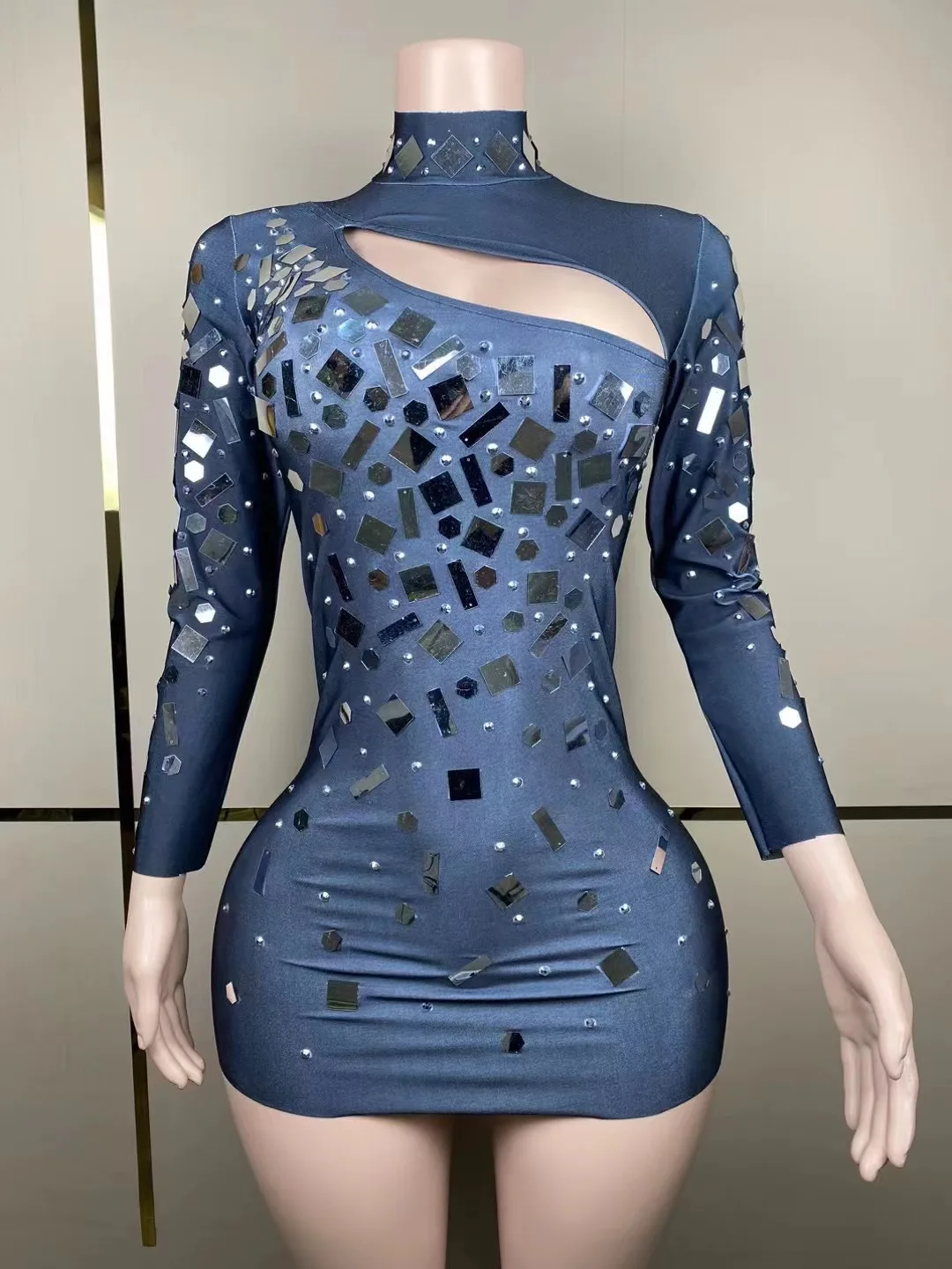 

Новинка осеннее женское платье с блестками с длинными рукавами прозрачное облегающее мини-платье женское платье для клуба