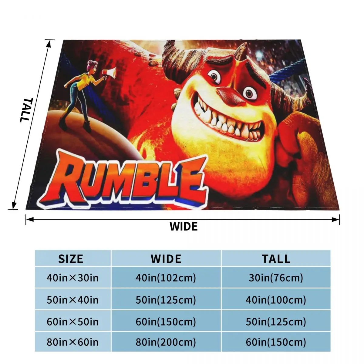 Rumble Funny Gift For Fans rumble movie Throw Blanket Decorative Sofa Blanket valentine gift ideas Designer Blankets