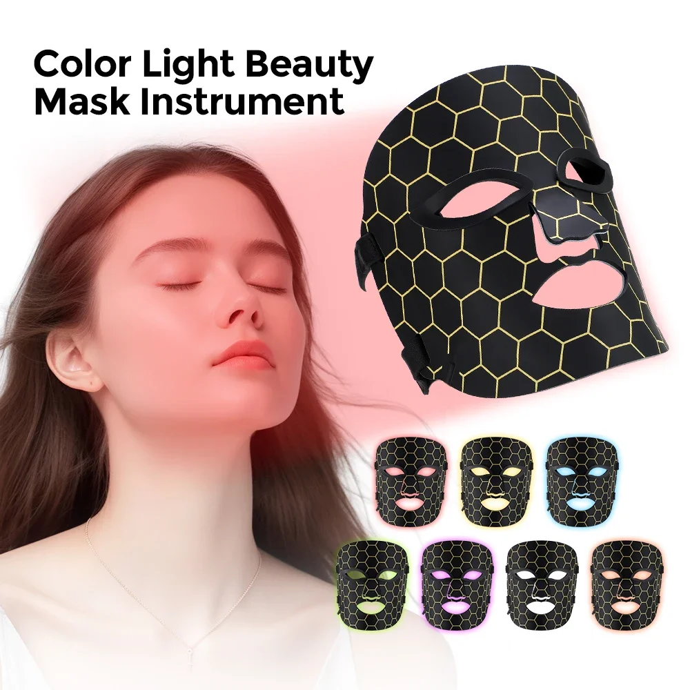 96 LED フォトン USB 電子マスク 7 色シリコンフェイシャルマスク修復肌の若返り小じわを軽減肌の色を明るくします