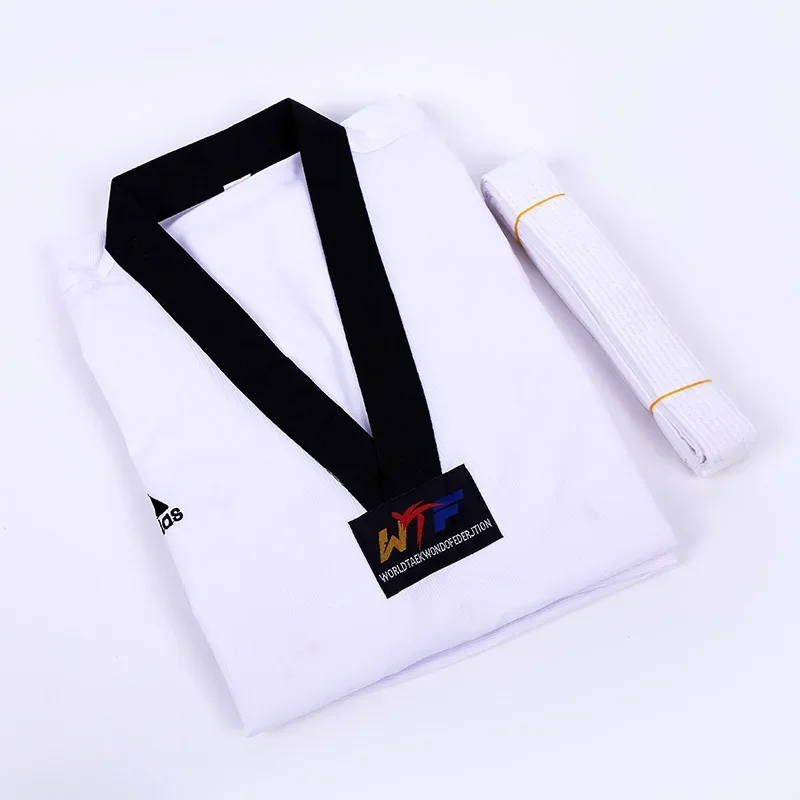 New Loose Cotton Spring and Summer Taekwondo Clothing Cotton Fabric Men and Women Short-sleeved Long-sleeved Taekwondo Clothing