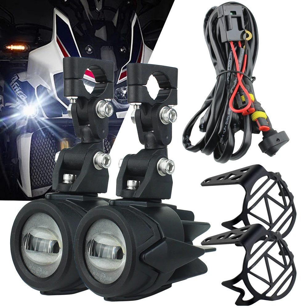 Motorcycle Universal Fog Lights Auxiliary Lights 40W 6000K Spot Driving Fog Lamps for BMW R1200GS F800GS F700GS F650 K1600