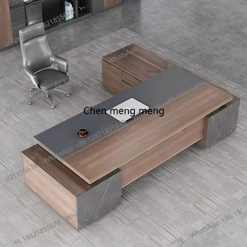 

D182Wholesale Luxury Modern Design CEO Office Desk Director Manager Wooden Office Table Convertible Panel Style