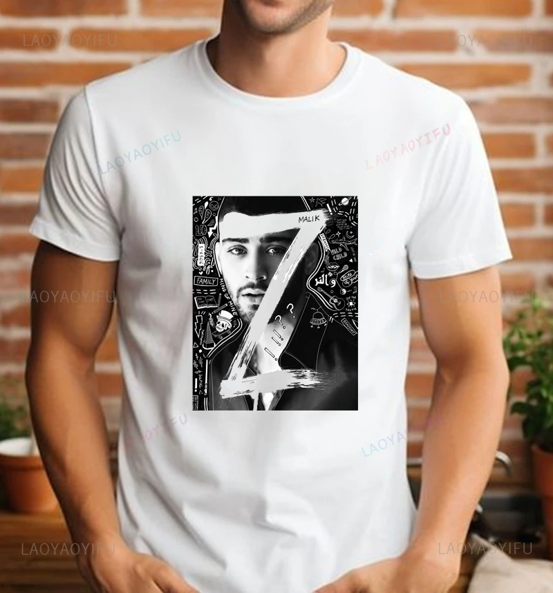 

Zayn Malik's Classic Poster Print Unisex Stylish Shirt, Everyday Casual Streetwear, Spring/summer Top Short-sleeved T-shirt