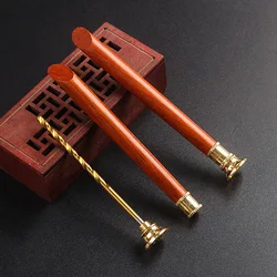 Rosewood Metal Pipe Cleaning Reamers Tamper Tool With Cigar Pass Needle Tobacco Pipes Accessories Cleaner Cleaning Tool