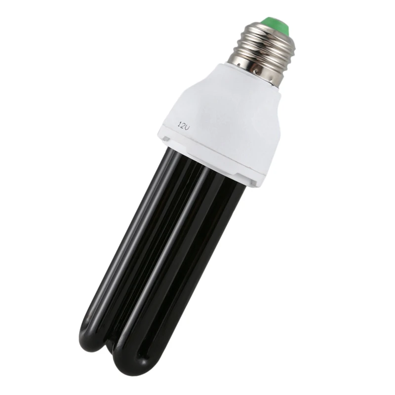 Imagem -02 - Luz Negra Fluorescente Ultravioleta uv Lâmpada Cfl Lâmpada Forma Potência Reta Tensão: 40w dc 12v 2x E27 40w