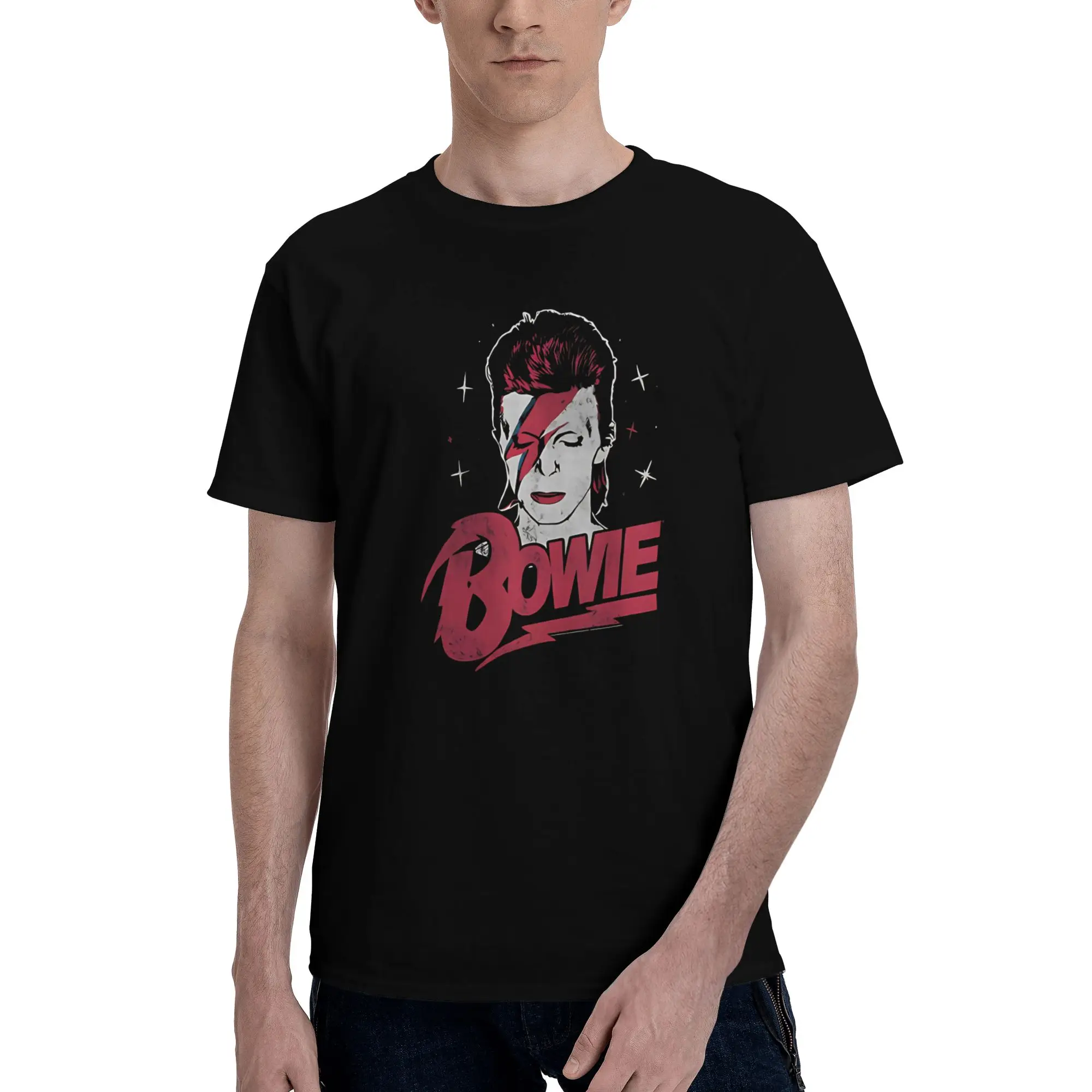 1 Piece Explosion Funny Graphic 100% Cotton T-Shirt Aladdin Sane Tops Tees For Men