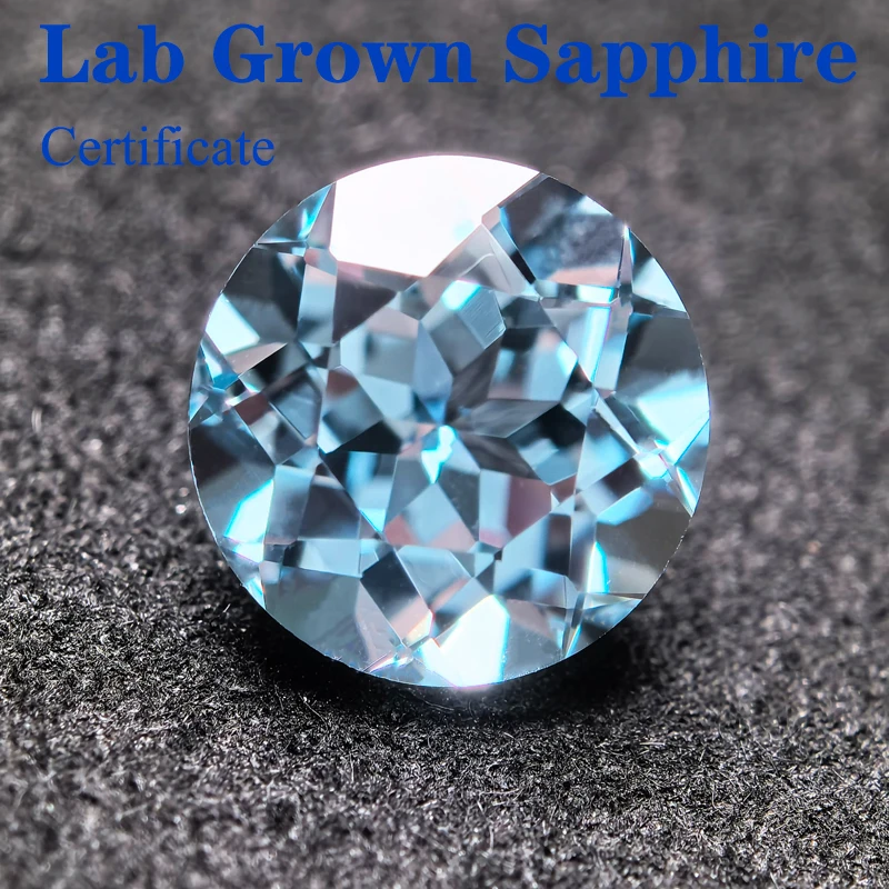 

Lab Grown Sapphire Circular Sea Blue Blue Treasure VVS1 Charms Beads Diy for Jewelry Making Materials Selectable AGL Certificate