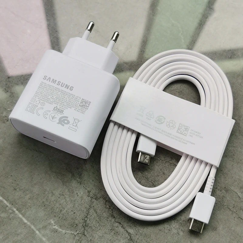 Samsung Charger 45W Super Fast Charge Adapter Type C Cable For Galaxy S24 S23 S22 S21 S20 Note 20 Ultra 10 Z Flip Fold 6 5 4 3 2