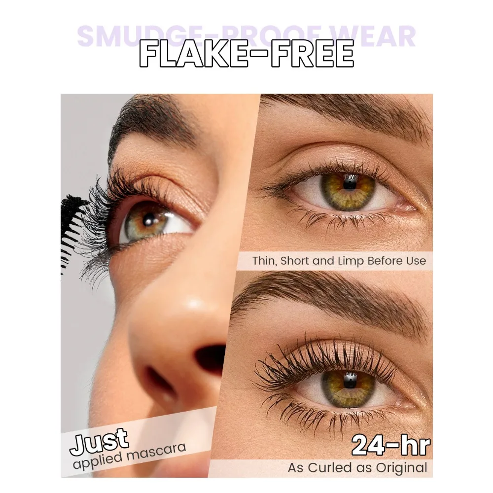 ماسكارا مضادة للماء الأكثر مبيعًا خالية من التلطخ ماسكارا مكثفة أنابيب تركيبة إطالة الشباك للعيون الحساسة طوال اليوم