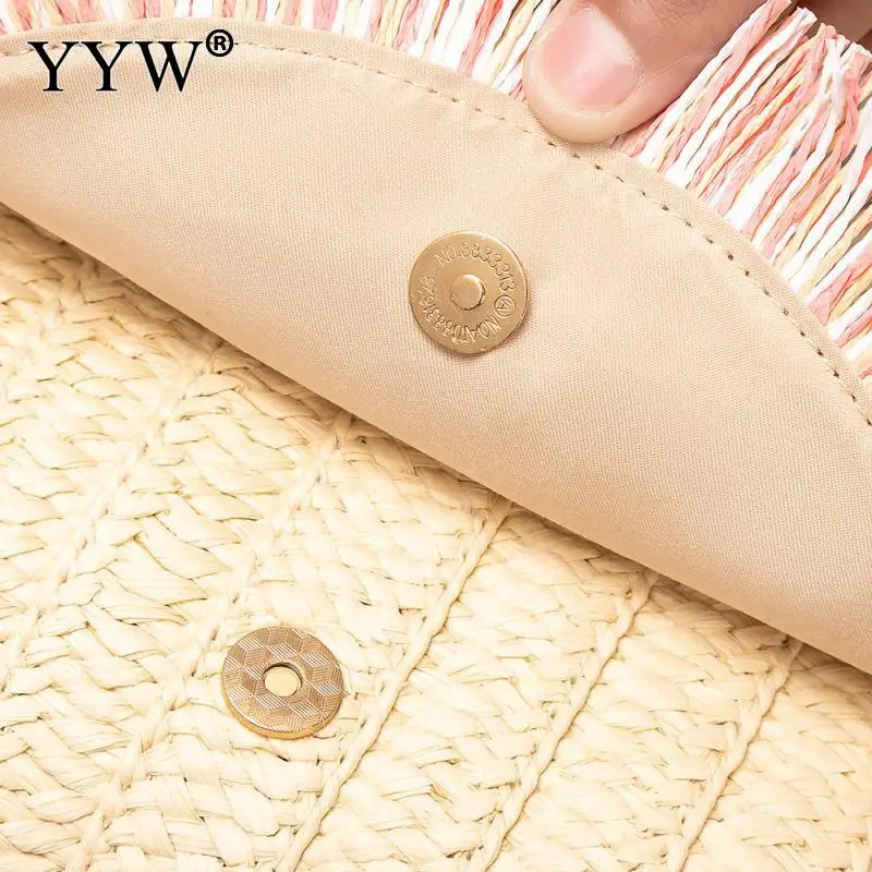 Fashion Tassel Straw Woven Women'S Shoulder Bag Designer Handbag Bohemian Rattan Beach Bag Female Crossbody Messenger Bag Tote