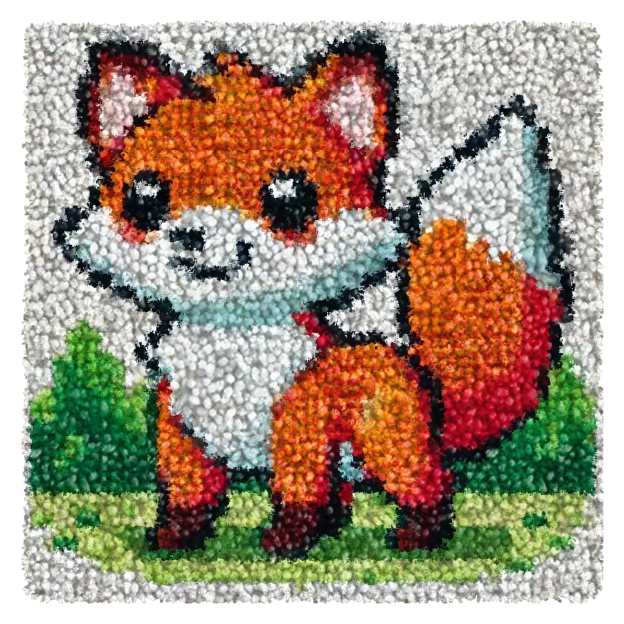 Cute Animals Embroidery Latch Hook Kit Cushion Cartoon Carpet Pillow Latch Hook Rug Kits Button Pad Package Smyrna Package DIY