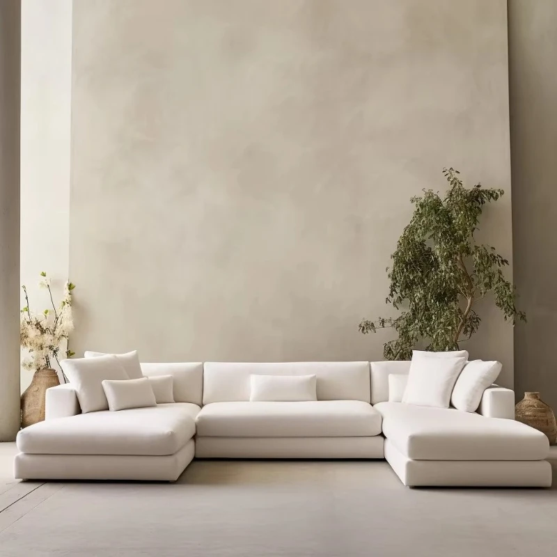 

Cloud sofa combination sofa set furniture white fabric comfortable living room sofa