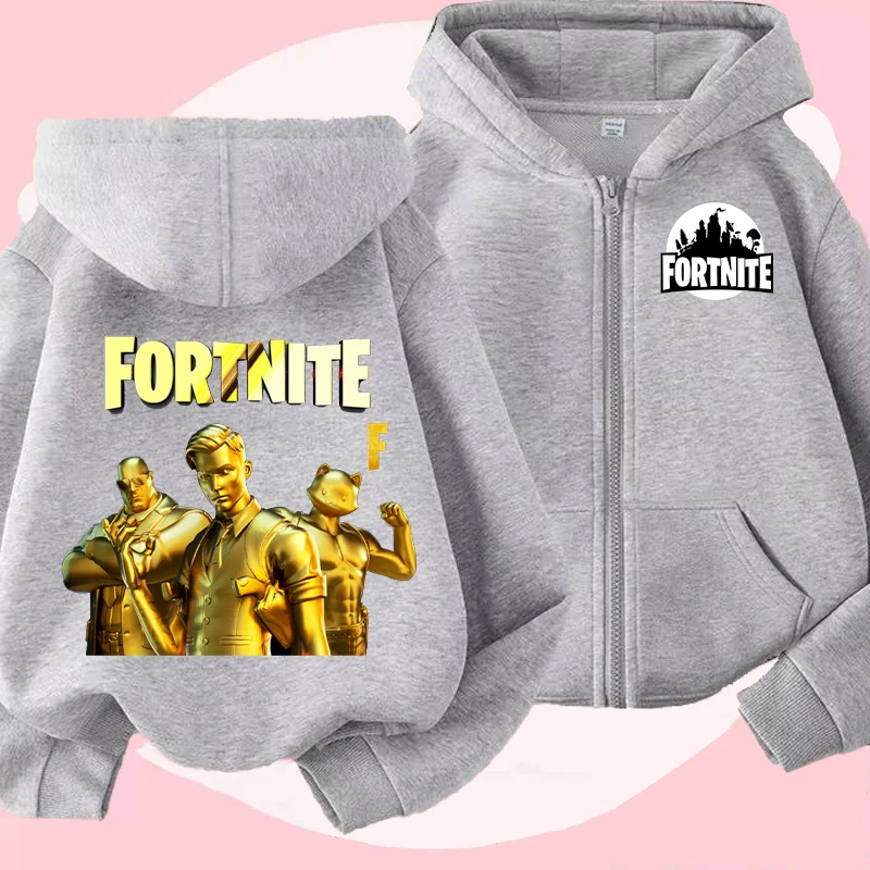 Новые детские толстовки Fortnites, пальто, толстовка на молнии с принтом персонажей мультфильмов, детская осенняя куртка, зимняя детская одежда для мальчиков