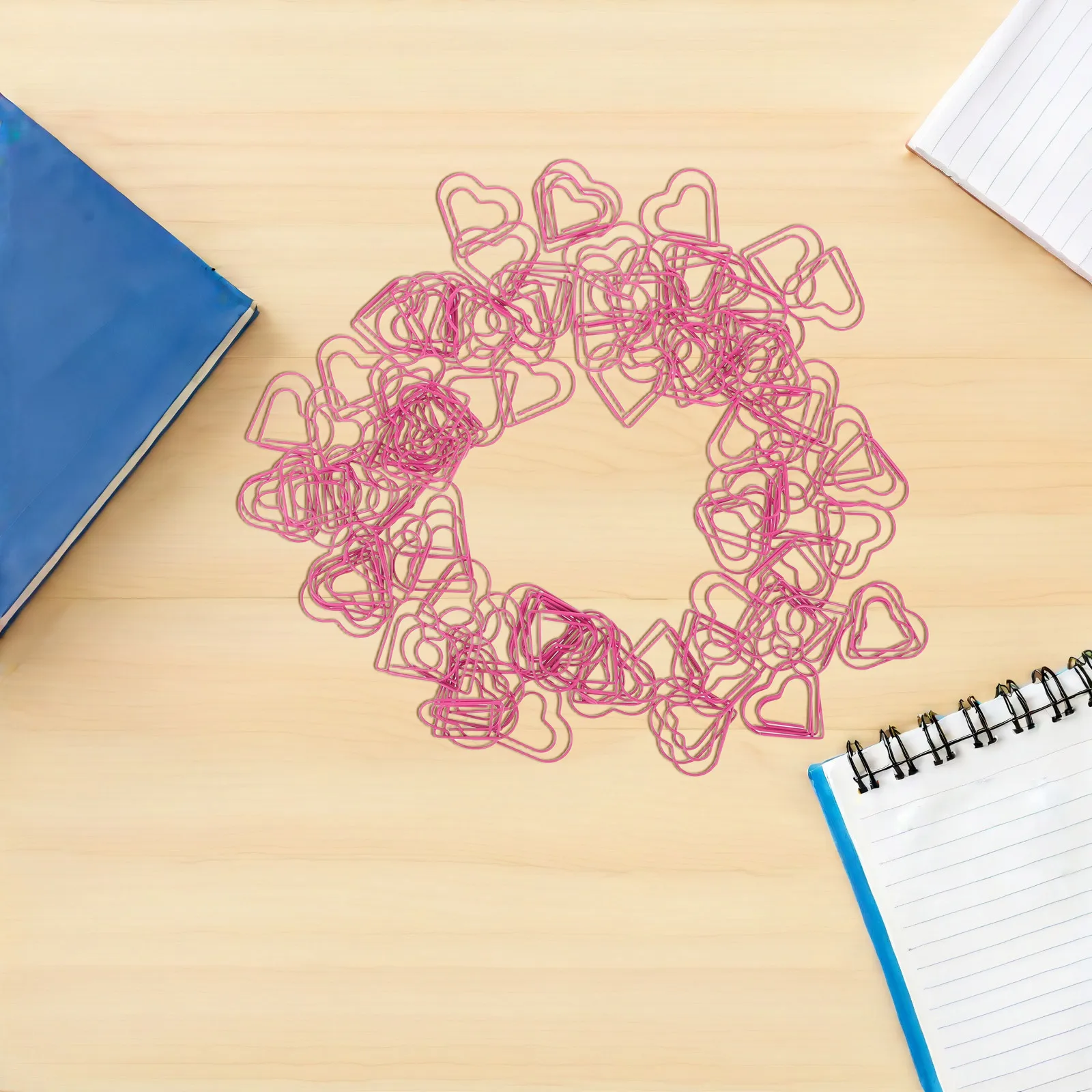 

100Pcs Heart Shaped Paper Clips Metal Clip Bookmarks for Valentine Decoration Office Scrapbook Journal Paper Clips