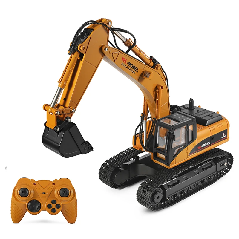 Wltoys 16800 Die-Cast Metal RC Excavator 1/16 Scale 2.4G Engineering Vehicle Lighting & Sound Crawler  Semi Dump Truck 14600