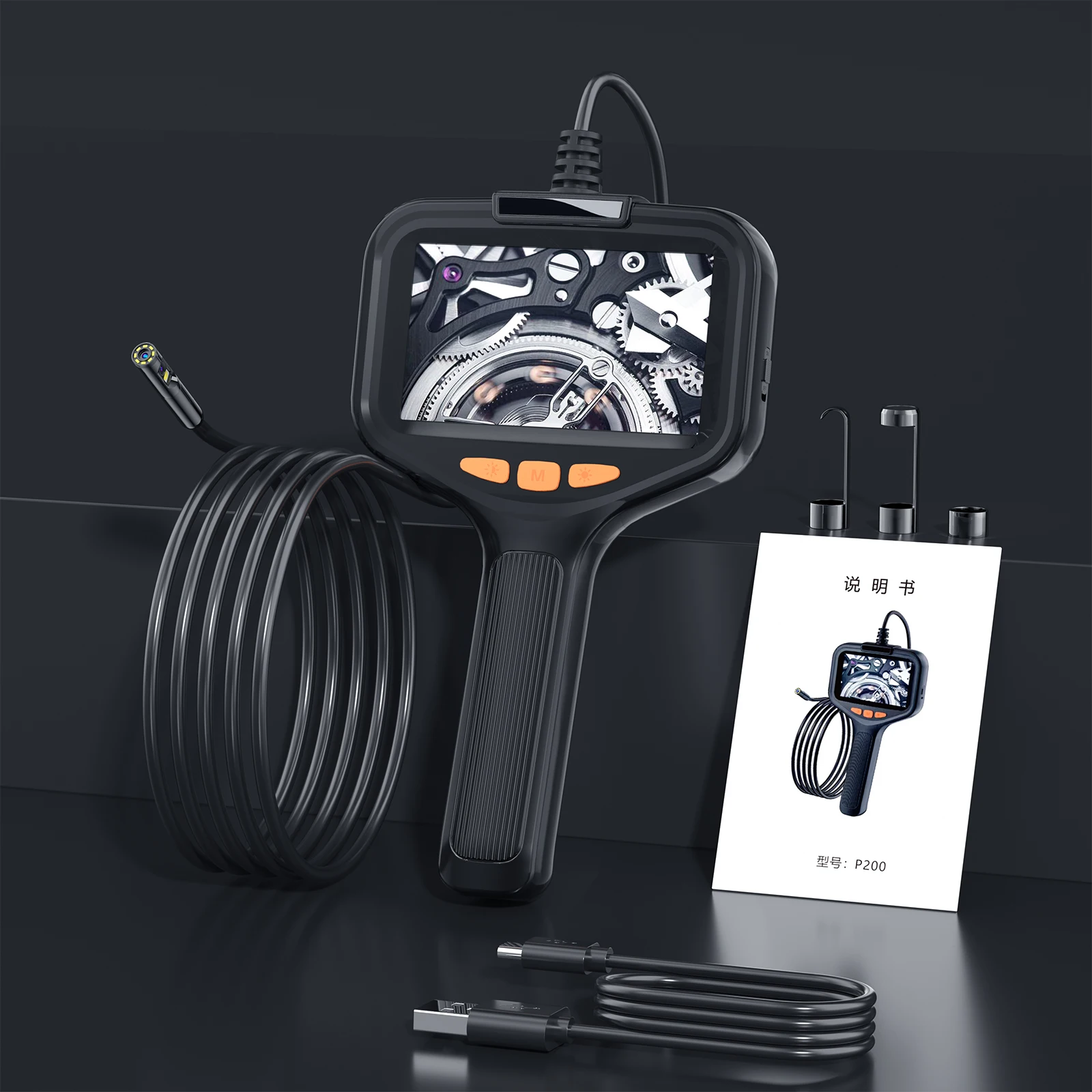 Imagem -06 - Único e Dual Lens Borescope Câmera de Esgoto com 43 Lcd Inspeção Câmera Ip67 Impermeável Bore Scope para Home Drain 1080p