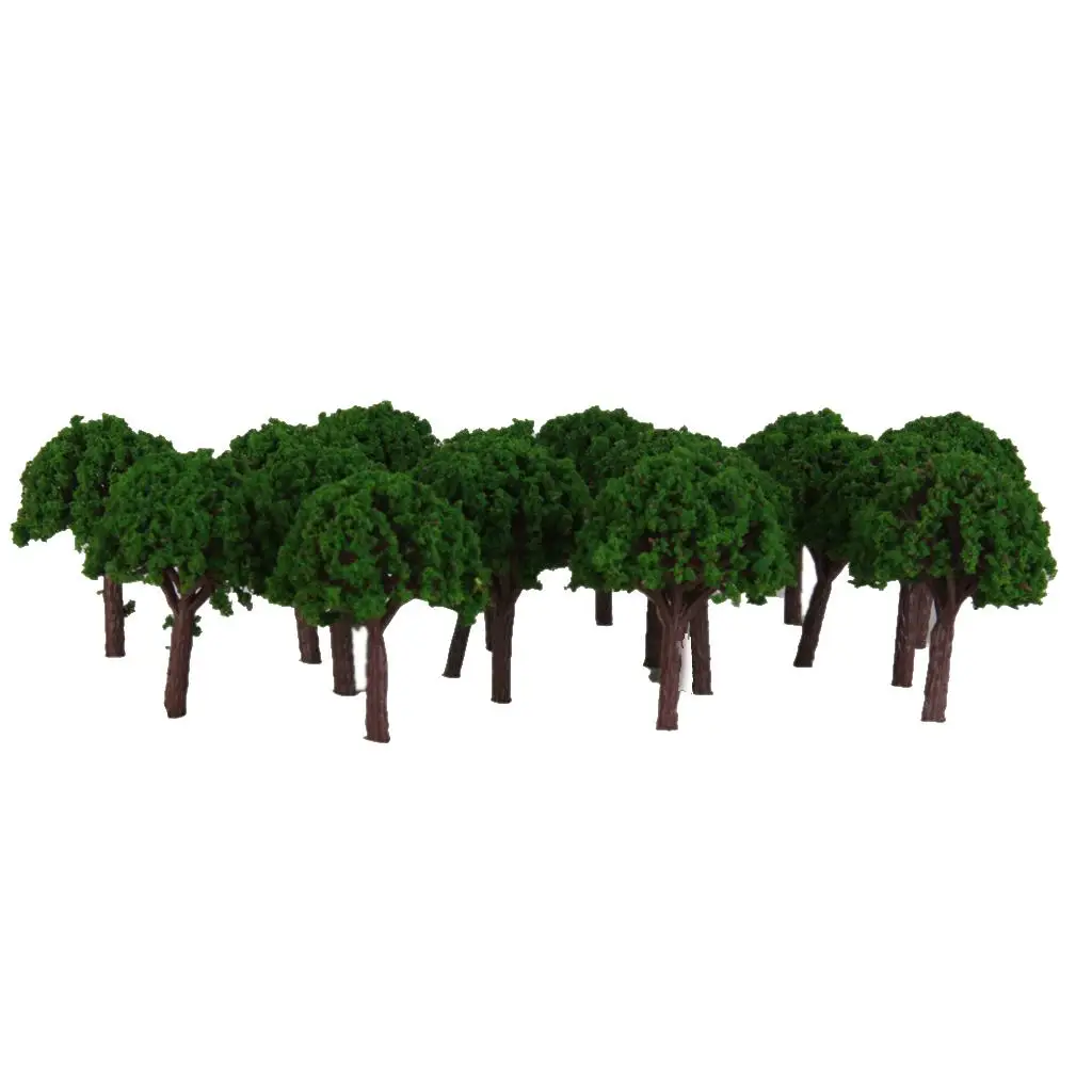 50 peças modelo árvore 3 cm trem verde arquitetura ferroviária diorama escala z t