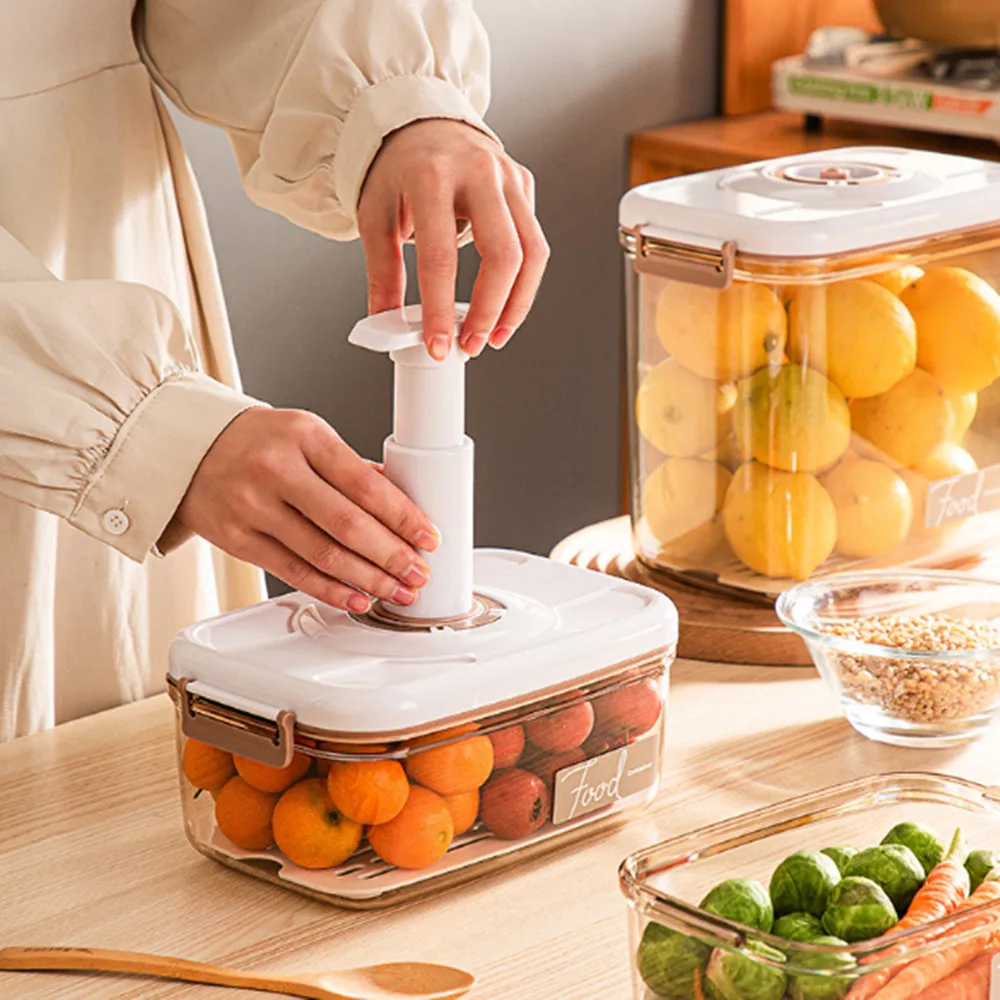 

Vacuum Food Storage Box Fresh-Keeping Canister Sealed Storage Container Large Capacity Food Dispenser Kitchen Storage Box