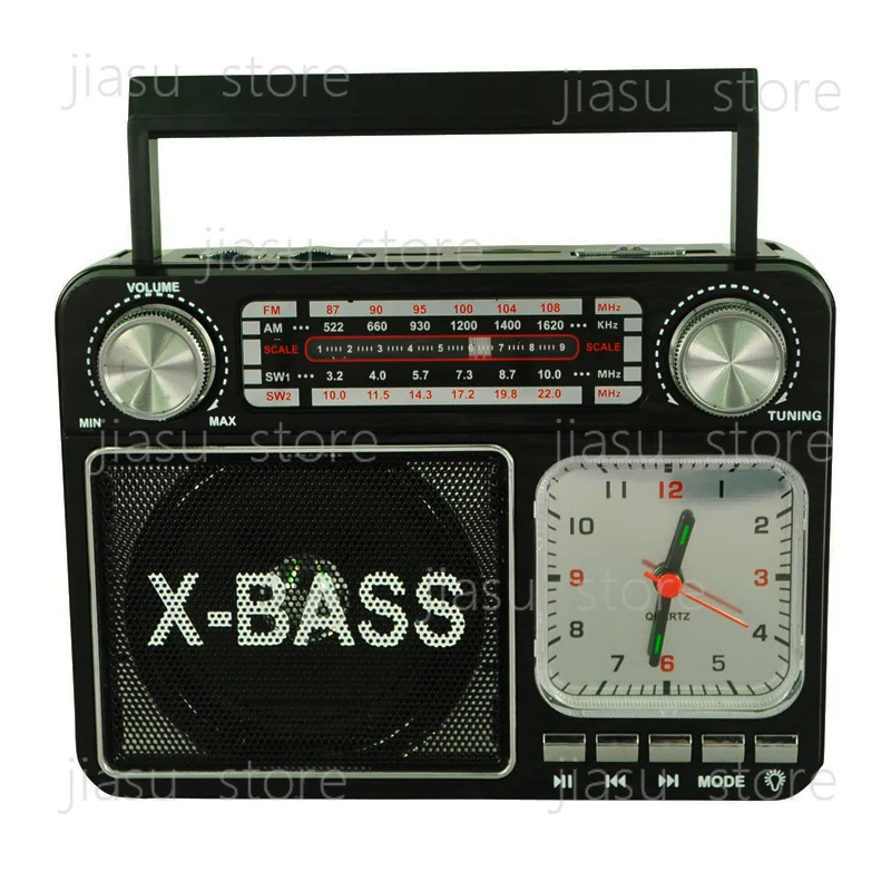 

MEIER M-U35 Quartz Clock Radio Retro Portable Multi-band Bluetooth Mp3 Player