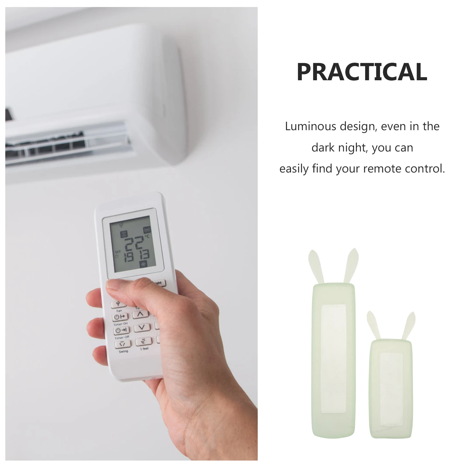

4pcs Luminous Remote Controller Cover Silicone Waterproof Protective Sleeve Anti-Slip Dustproof Air-Conditioning Controller