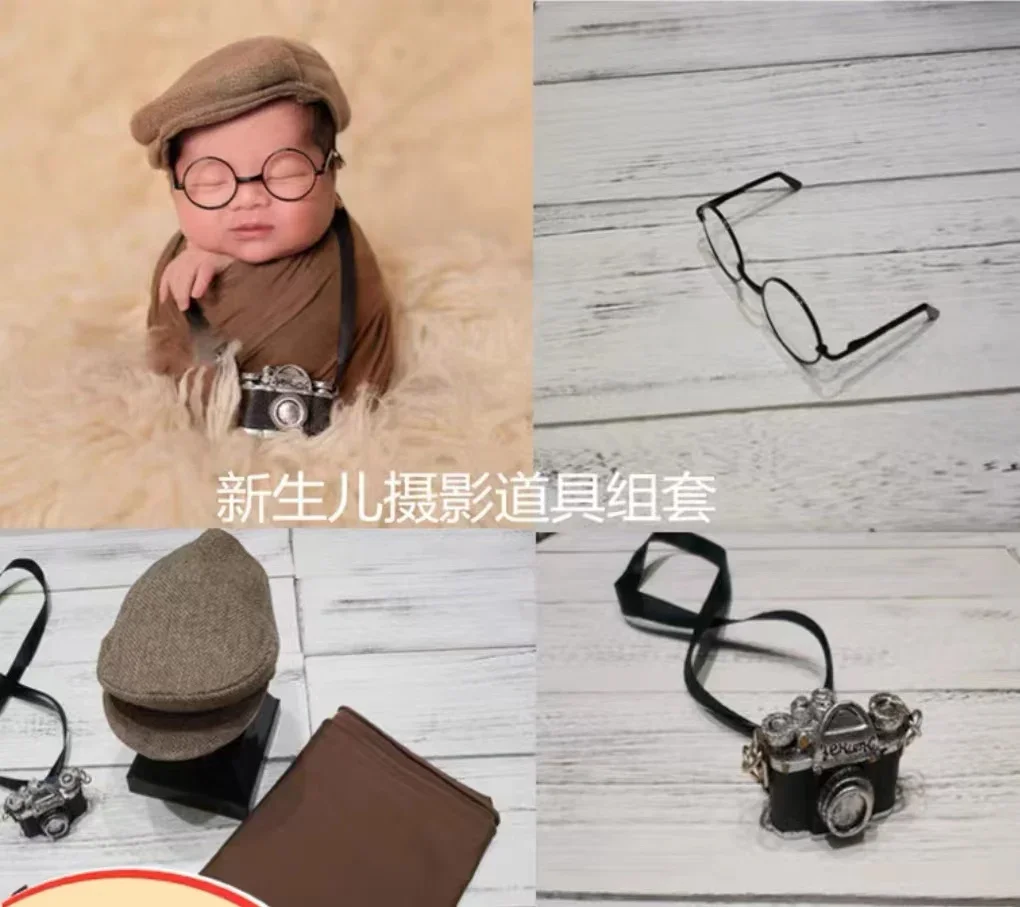 Newborn photography props retro small camera childrens creative props in the cinema  bébé   촬영소품  소품