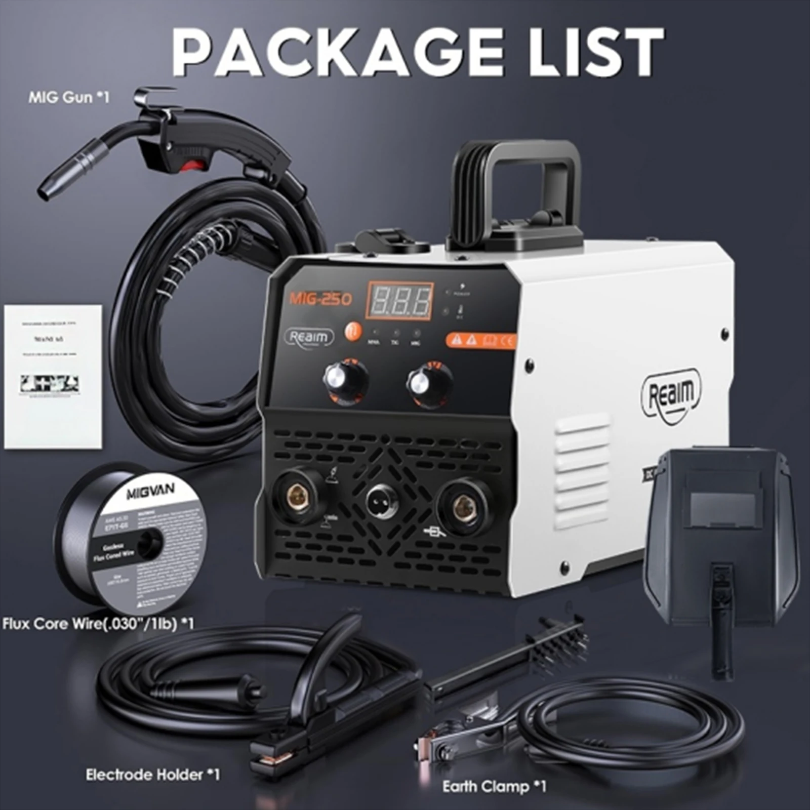 2 في 1 MIG MMA آلة لحام MIG-250 آلة لحام القوس LED شاشة ديجيتال المحمولة لحام كهربائي صغير
