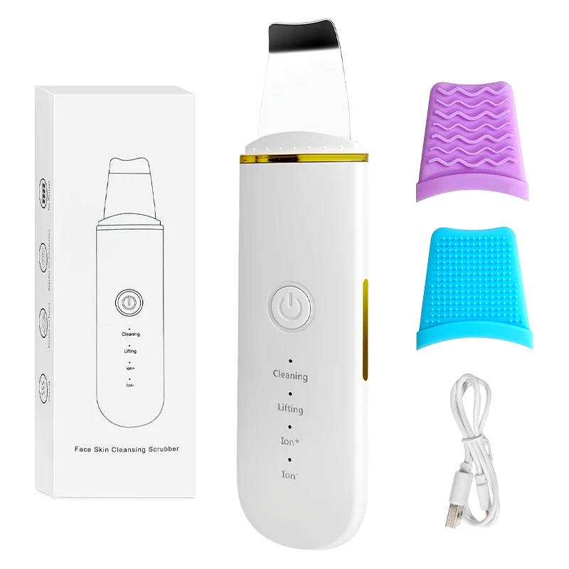 スマートライブラリーワイヤレス黒ずみ除去毛穴クリーナー充電式スクラバー防水電動フェイススパチュラ4モード付き