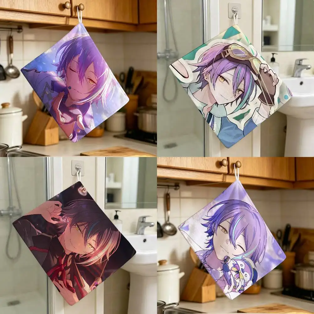 Game Cartoon Household Hanging Kamishiro Towel Polyester Rui Cotton Hand Wiping Towel Sturdy For PJSK Bathroom Bedroom