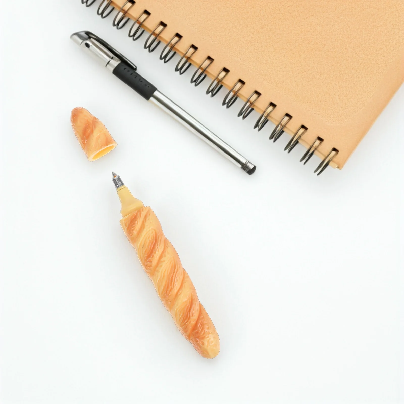 

5pcs Simulated Bread Ballpoint Pen Baguette Shaped Realistic Novelty Stationery Ink Pens for Office Use Lightweight Portable