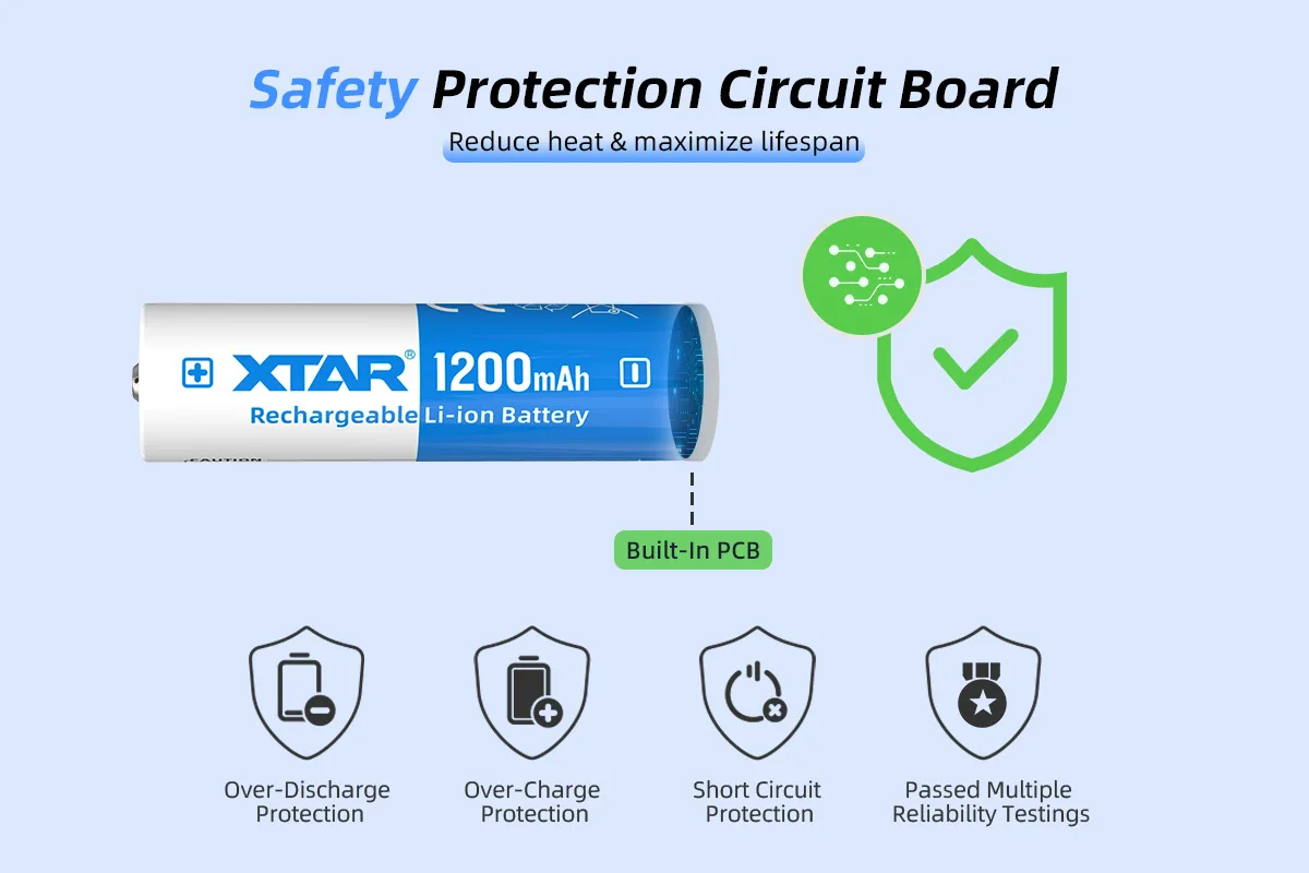 Xtar 1 st 14500 1200 mah 3,7 V oplader batterij met beschermd