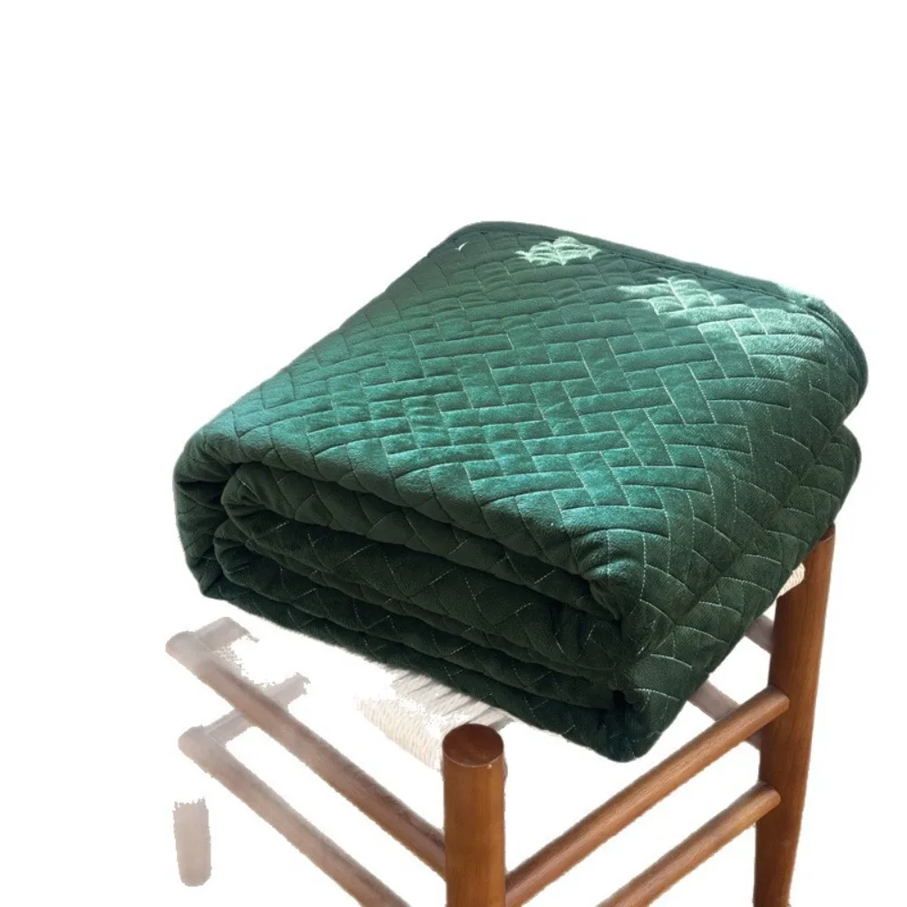 الخريف الشتاء ارتفاع الوزن كريستال دافئ القطن زائد المخملية غطاء السرير 3 قطعة مجموعة مبطن مبطن حصير نمط ديكور المنزل الفراش #5