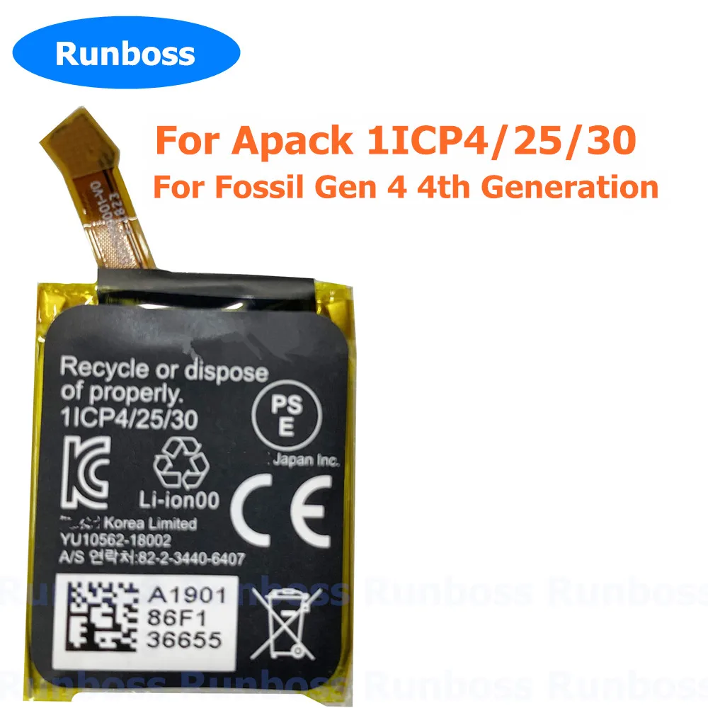 Battery For Apack 1ICP4/25/30 300mAh Original High Quality For Fossil Gen 4 4th Generation Smart Watch Phone Batteries add tools