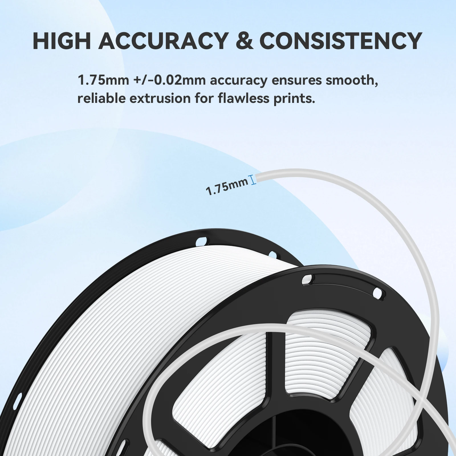 KELEIDI PLA Basic Filament 1.75mm, 3D Printer Filament High Speed PLA for Fast Printing, 1KG Spool (2.2 LBS) Accuracy +/- 0.02 mm, Fit Most FDM Printers