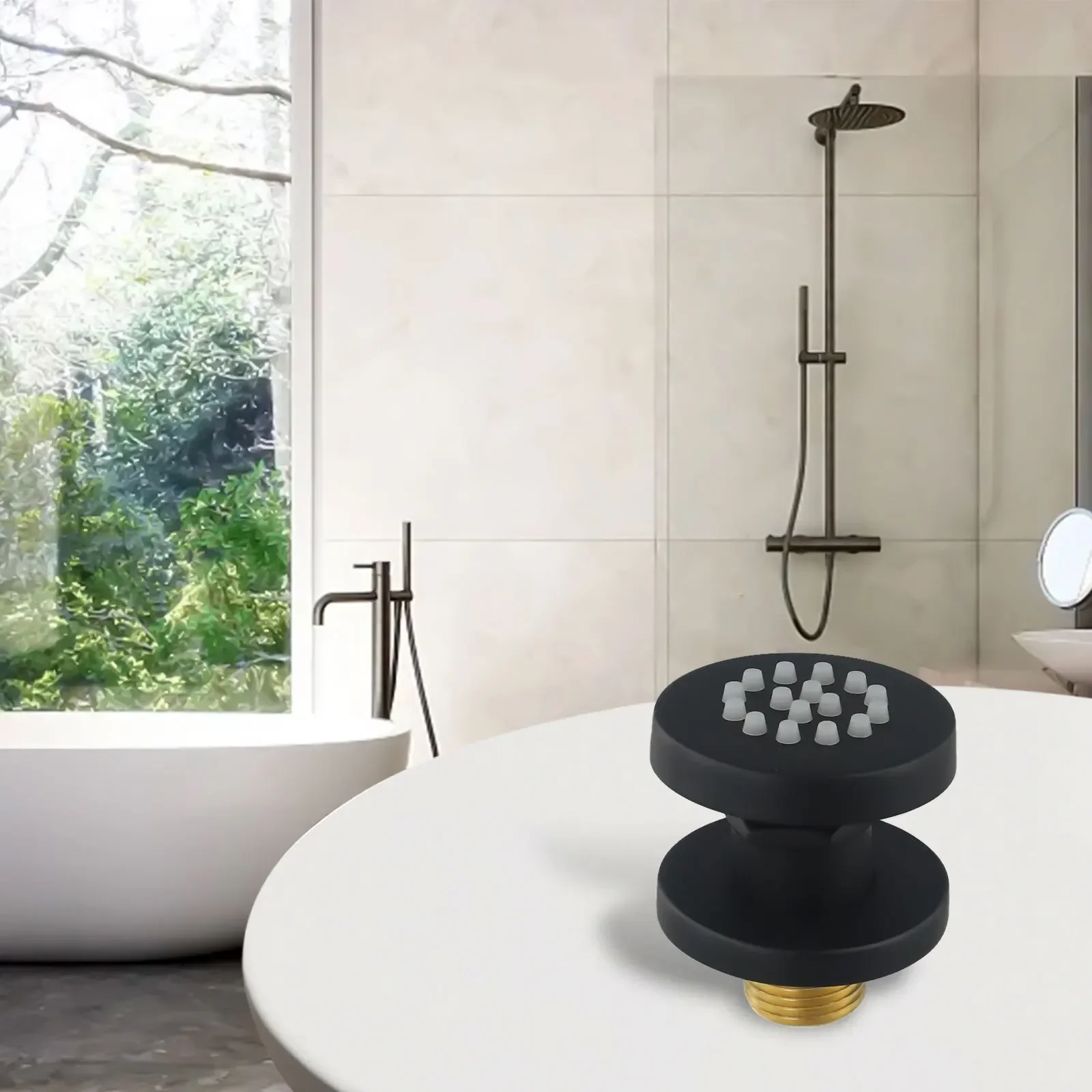 

Round Body Shower G1/2 Shower Head 2inch Adjustable Massage Spa Side Shower Rotatable Side Wall Mounted Shower Accessories