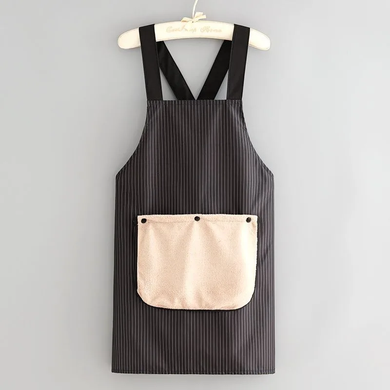 1 Pcs Sleeveless Cross Back Restaurant Uniform Removable Hand Towel Anti Fouling Cooking Baking Waterproof Kitchen Apron