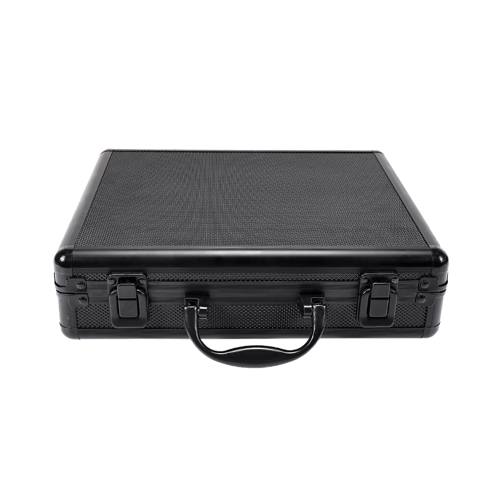 Tas Pistol Case Keras Aluminium Tactical Lapisan Busa Empuk untuk Berburu Airsoft Glock Ipsc Alat Kotak Peralatan Koper Hitam