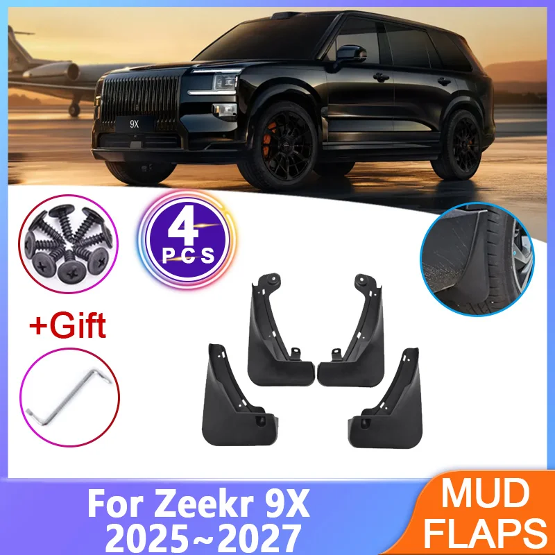 

4PCS For Zeekr 9X Accessories EX1H 2025 2026 2027 Car Mudguards Mudflaps Anti-splash Mud Flap Mud Guard Fenders Auto Parts Tool