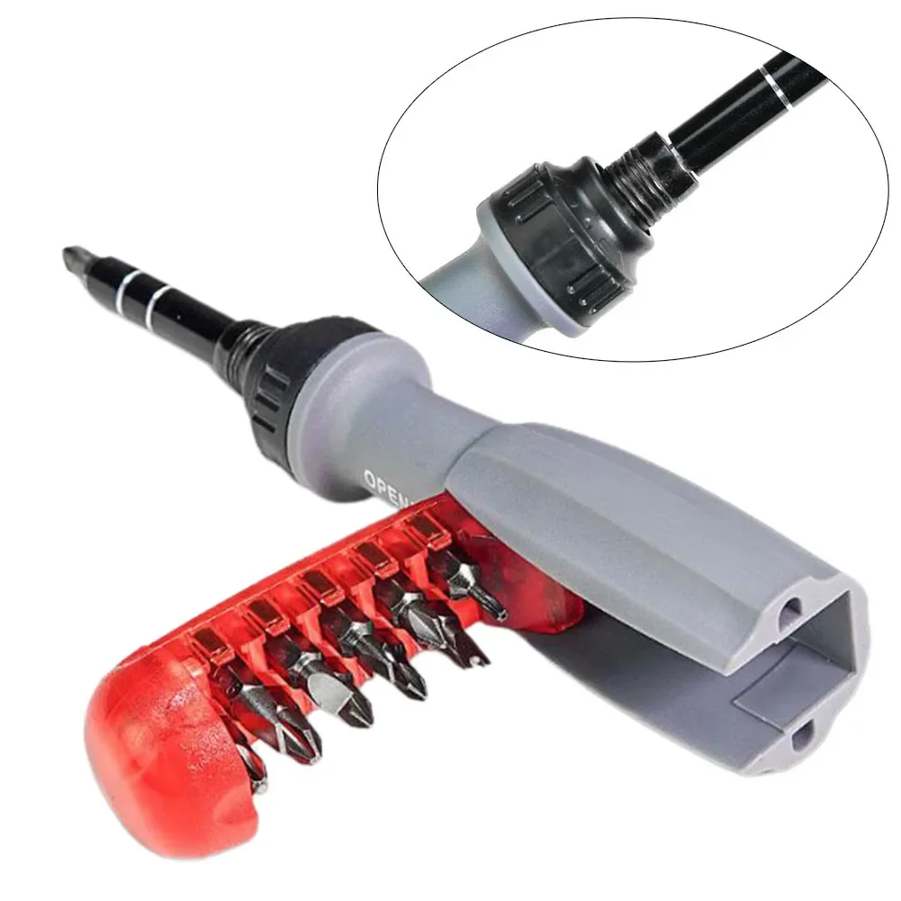 11 In 1 Ratchet Screwdriver Telescopic Tool Two-way ABS Handle Adjustment Forward And Reverse Multi Bits Driver