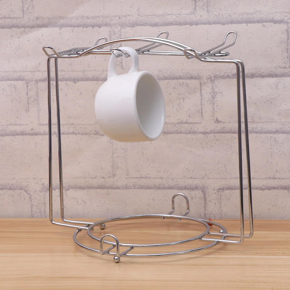 

Mug Display Rack Cutlery Organizer Kitchen Holder Silver Plate Office Shelf Bracket