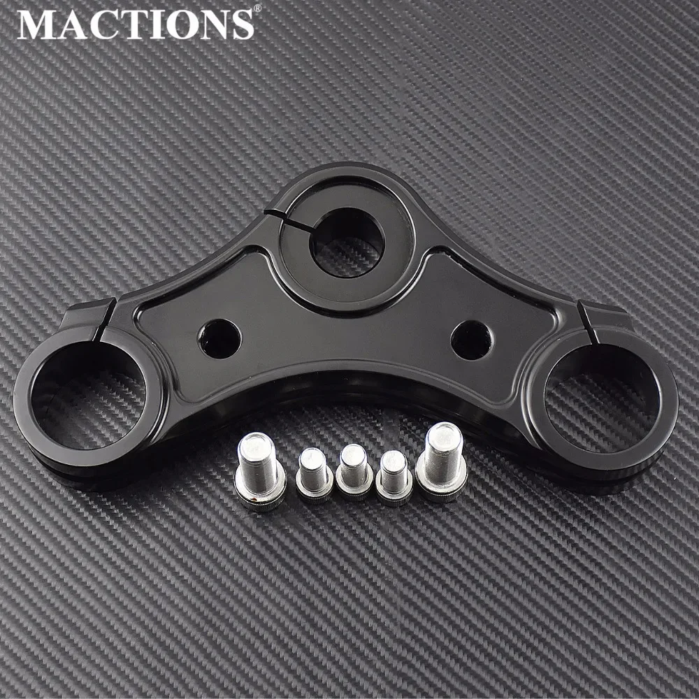 

Motorcycle Black Top Triple Clamp with Riser Holes Billet Aluminum For Harley Sportster XL 883 2004-2014 2015 2016