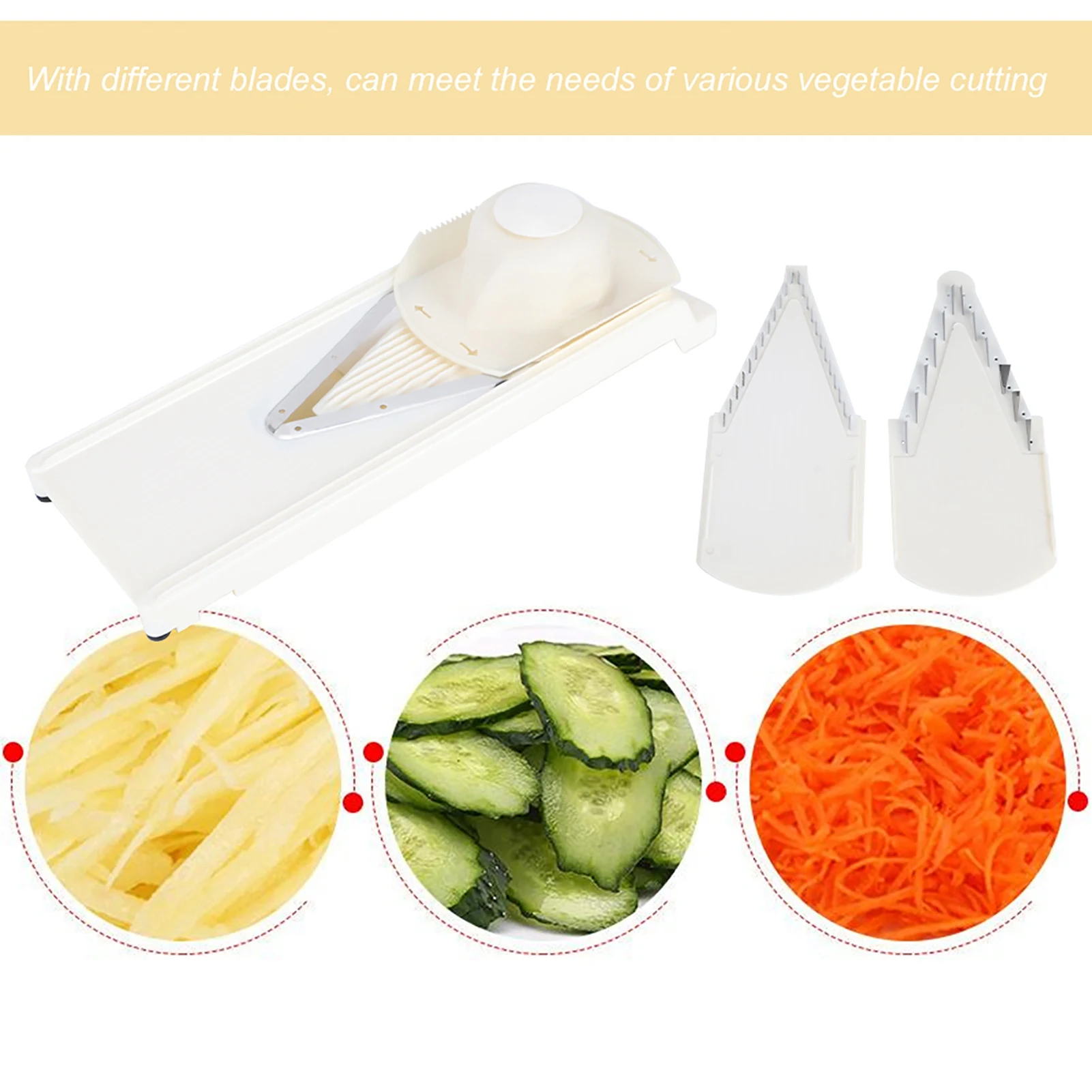 Multifunctional Grater Multifunctional Household V‑Shaped Grater Slicing Cutter with Hand Protector Stainless Steel Blade